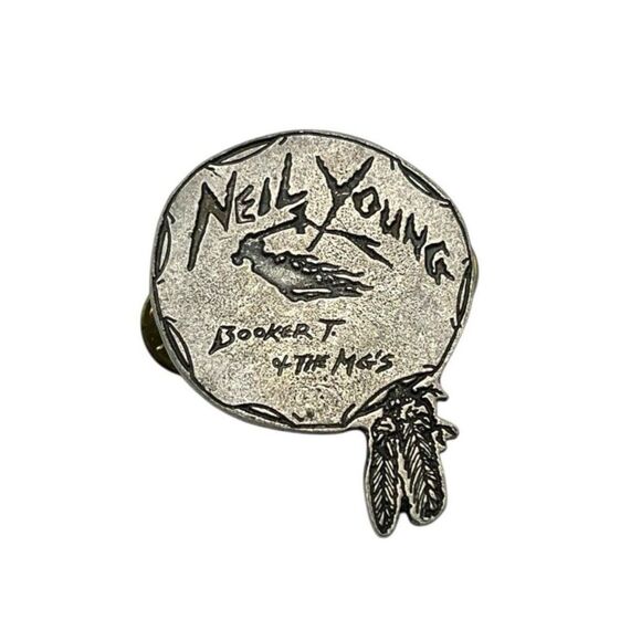 Vintage 1993 Neil Young Booker T and the MGs Enamel Pin - Picture 1 of 2
